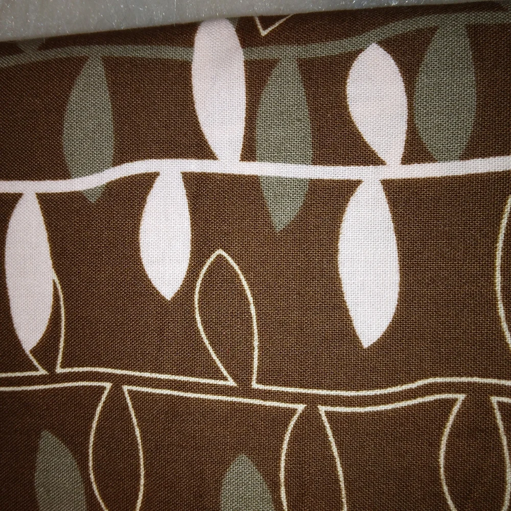 FABRIC 100% cotton Vertical vines on Brown, 1 yard plus 10 inches